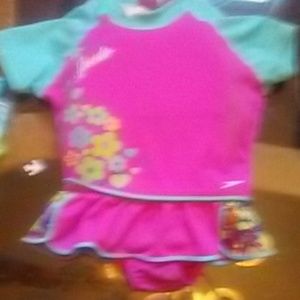 Iqv protected floating swimsuit pink with floral a